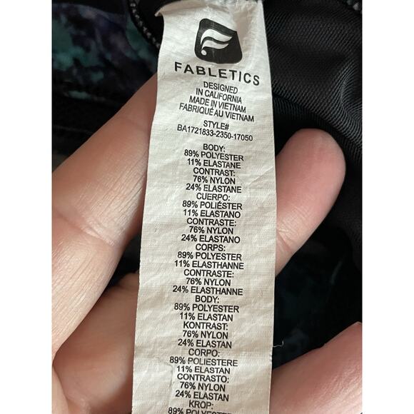 Fabletics Sports Bra Size Large Space Dye Workout Gym Yoga Tennis Athleisure - Picture 5 of 9